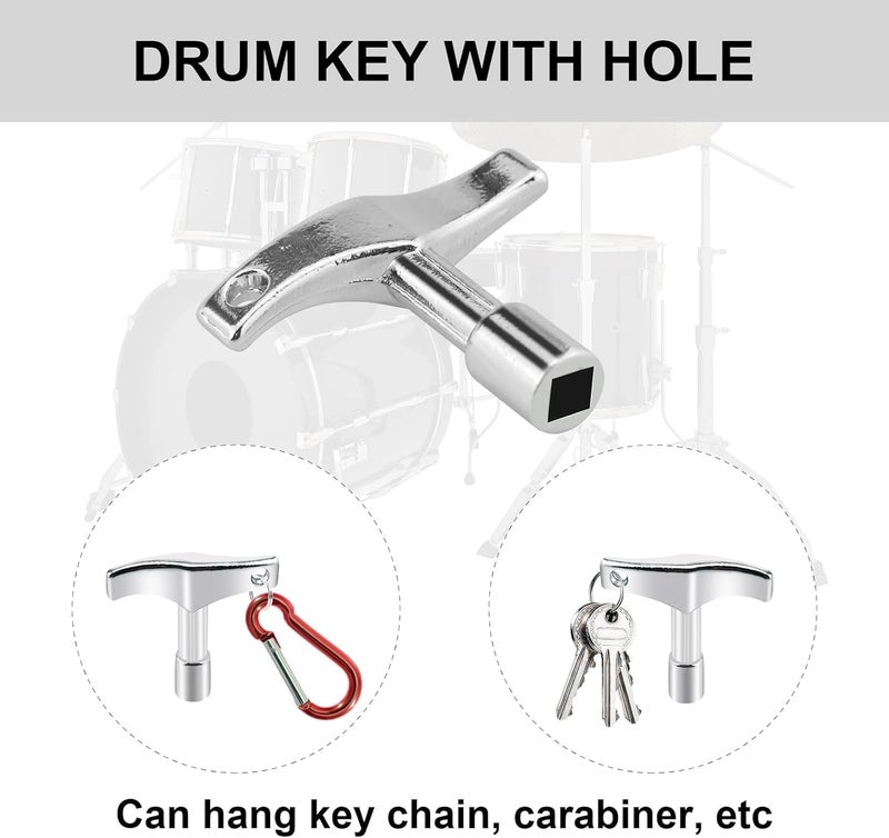 MARRTEUM 1 Pcs Drum Tuner Key, Universal Stainless Steel Drill Bit Drum Key Tuning Tool Keychain for Electronic Drums and Acoustic, Enhanced Drum Tuning (Silver Quadrilateral) - Image 5